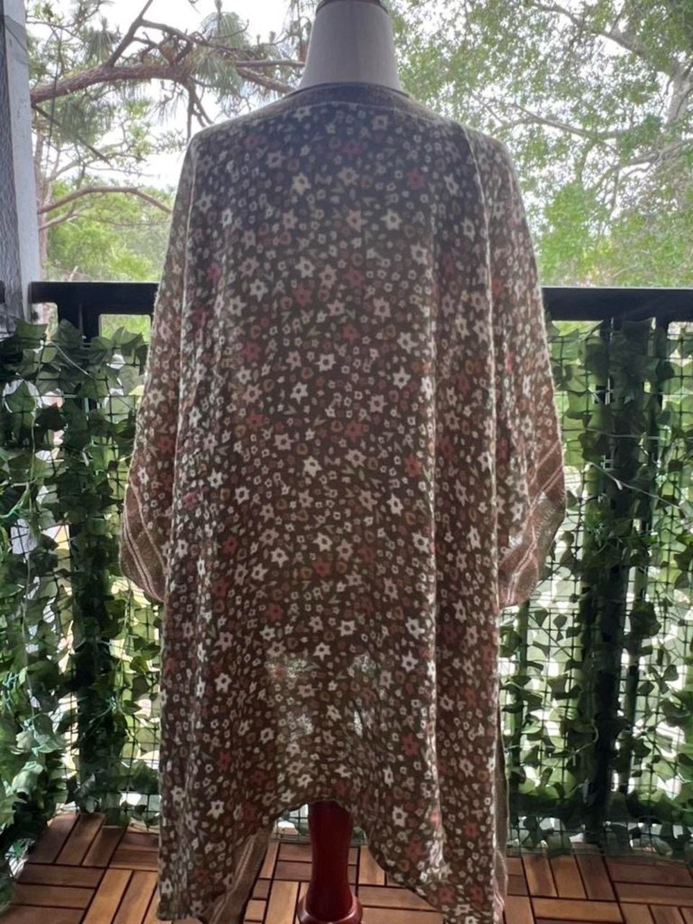 Sonoma Floral Kimono in Olive, Brown & Cream - Picture 4 of 5